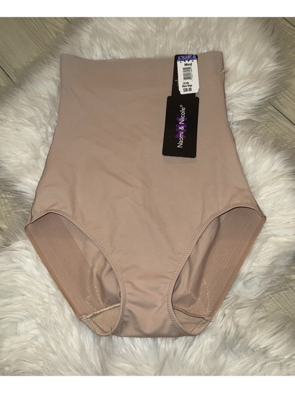 Naomi & Nicole CV7495 Sleek Solutions High Waisted Shapewear Bottoms M Beige